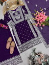 Ssc 715 Heavy Fandy Silk Embroidery Work Plazzo Suits Suppliers In India